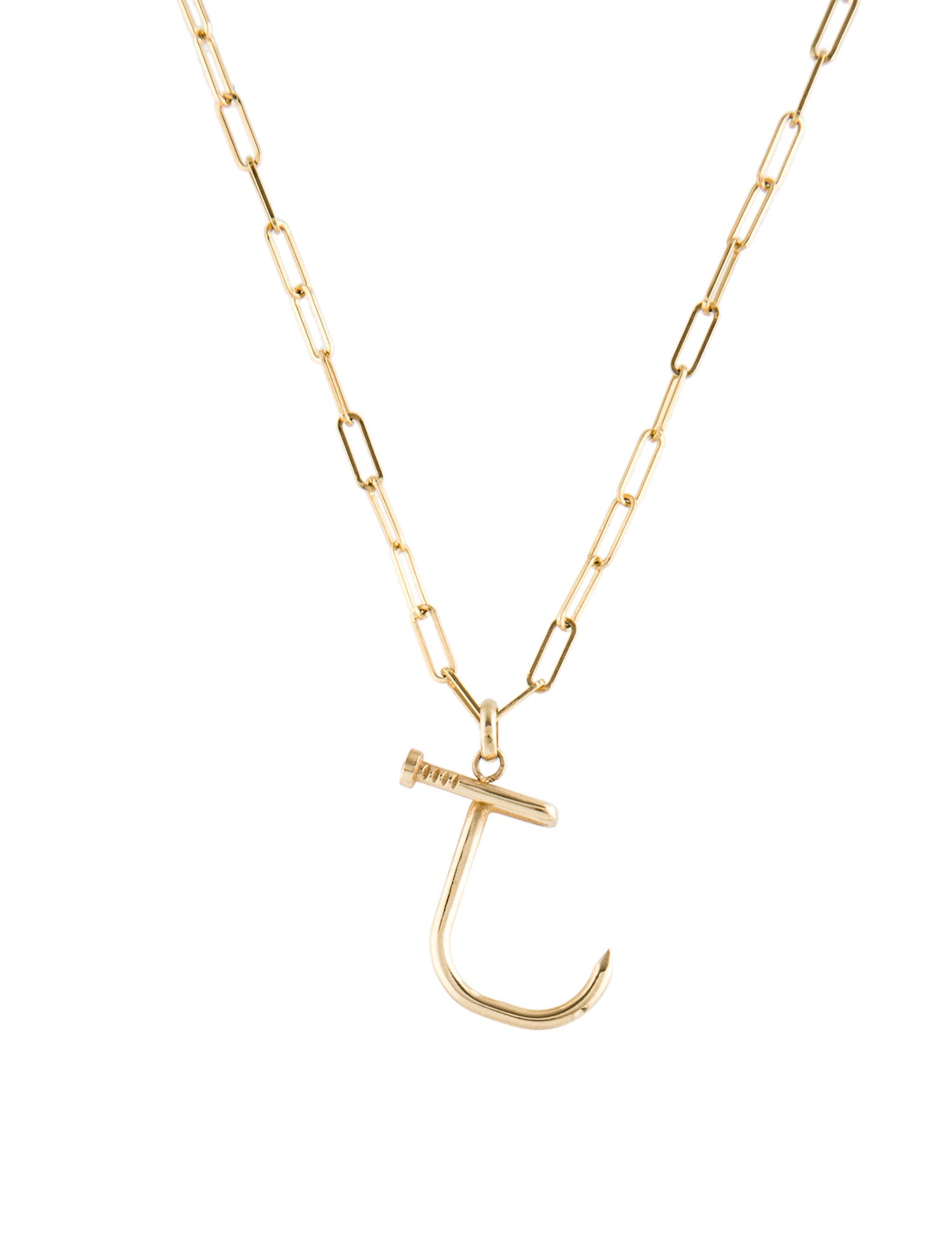 Zoe Lev 14K Diamond Nail "J" Pendant Necklace