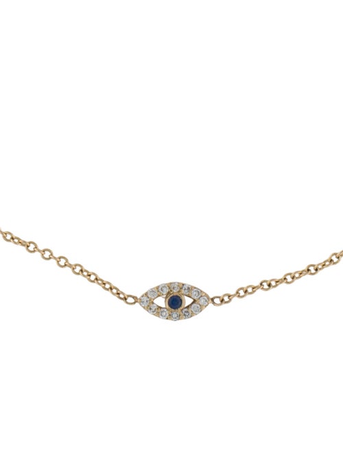 Zoe Lev 14K Sapphire & Diamond Tiny Evil Eye Anklet