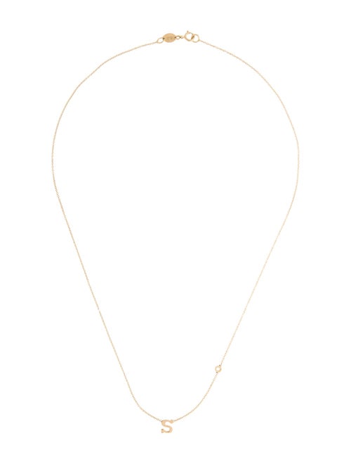 Zoe Lev 14K Diamond Asymmetrical 'S' Initial Necklace