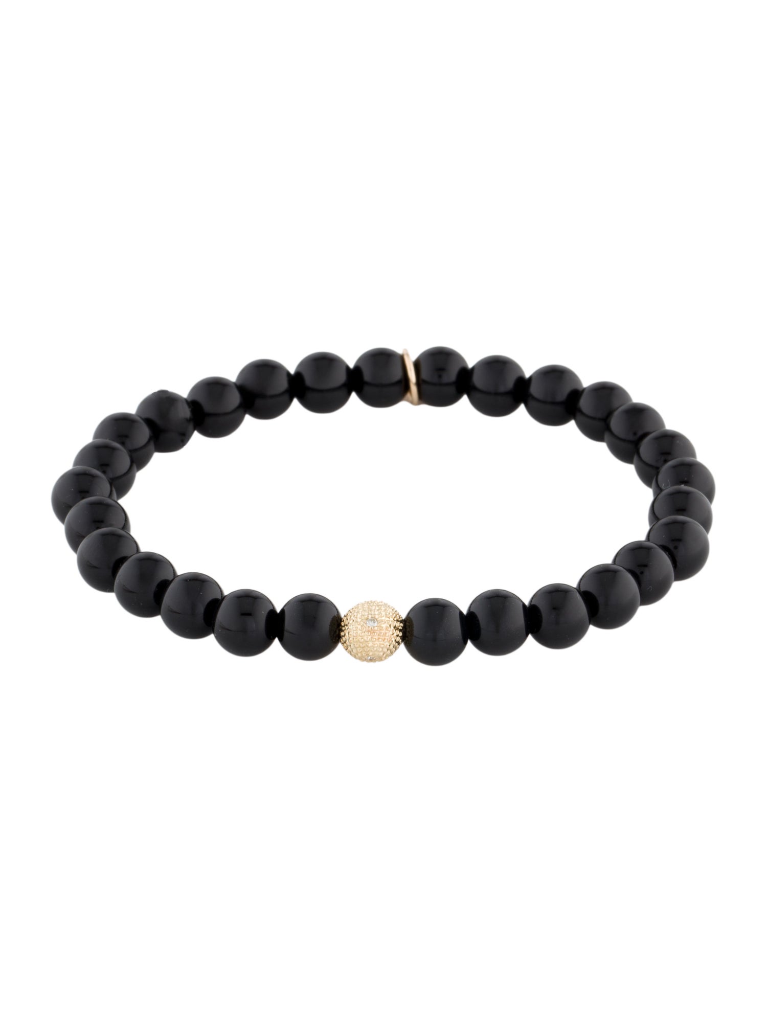 Zoe Lev 14K Diamond-Accented Onyx Bead Bracelet