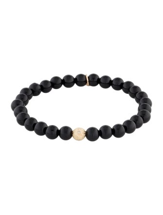 Zoe Lev 14K Diamond-Accented Onyx Bead Bracelet