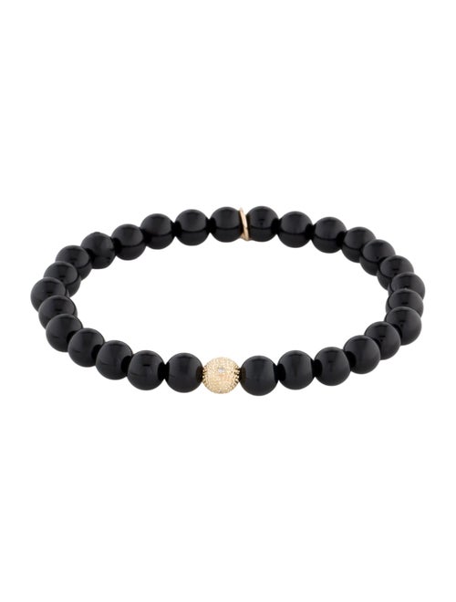 Zoe Lev 14K Diamond-Accented Onyx Bead Bracelet