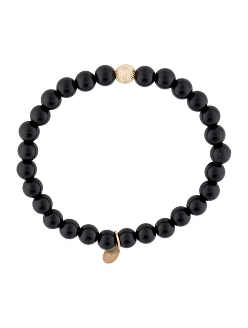 Zoe Lev 14K Diamond-Accented Onyx Bead Bracelet