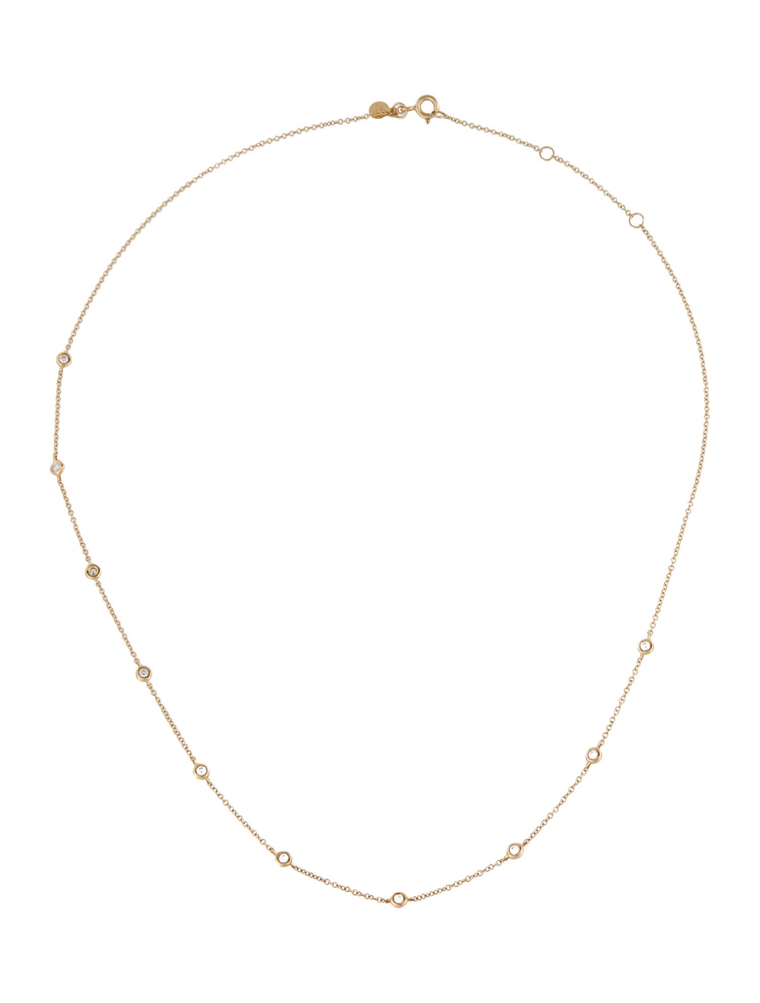 Zoe Lev 14K Diamond Station Necklace