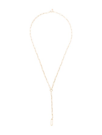 Zoe Lev 14K Paper Clip Lariat Necklace