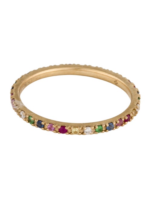 Zoe Lev 14K MultiSapphire, Ruby, Tsavorite Garnet & Diamond Rainbow Eternity Band