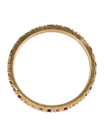 Zoe Lev 14K MultiSapphire, Ruby, Tsavorite Garnet & Diamond Rainbow Eternity Band