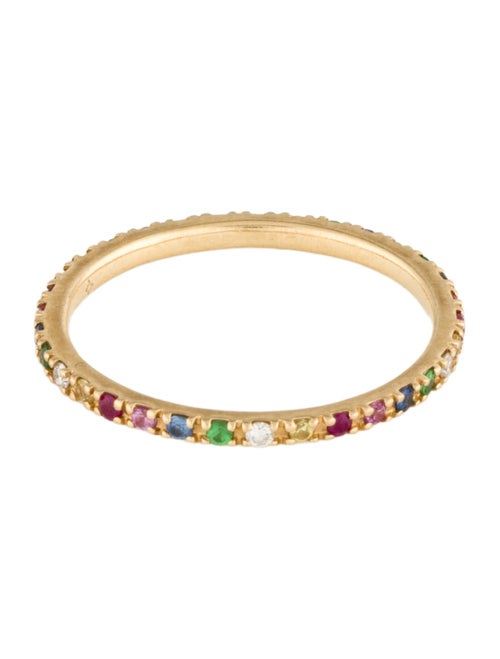 Zoe Lev 14K MultiSapphire, Ruby, Tsavorite Garnet & Diamond Rainbow Eternity Band