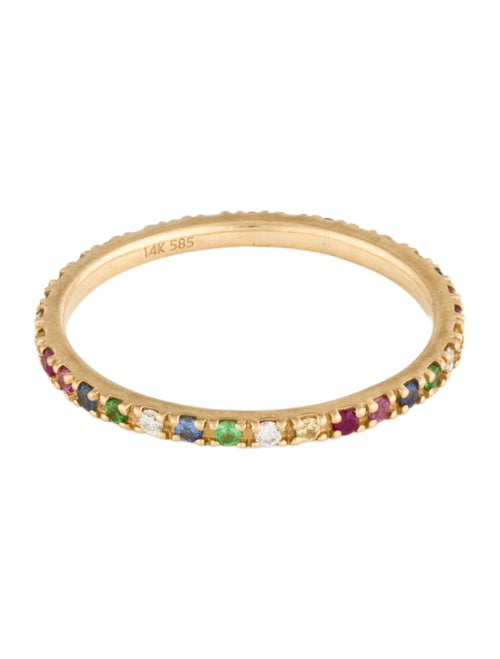 Zoe Lev 14K MultiSapphire, Ruby, Tsavorite Garnet & Diamond Rainbow Eternity Band
