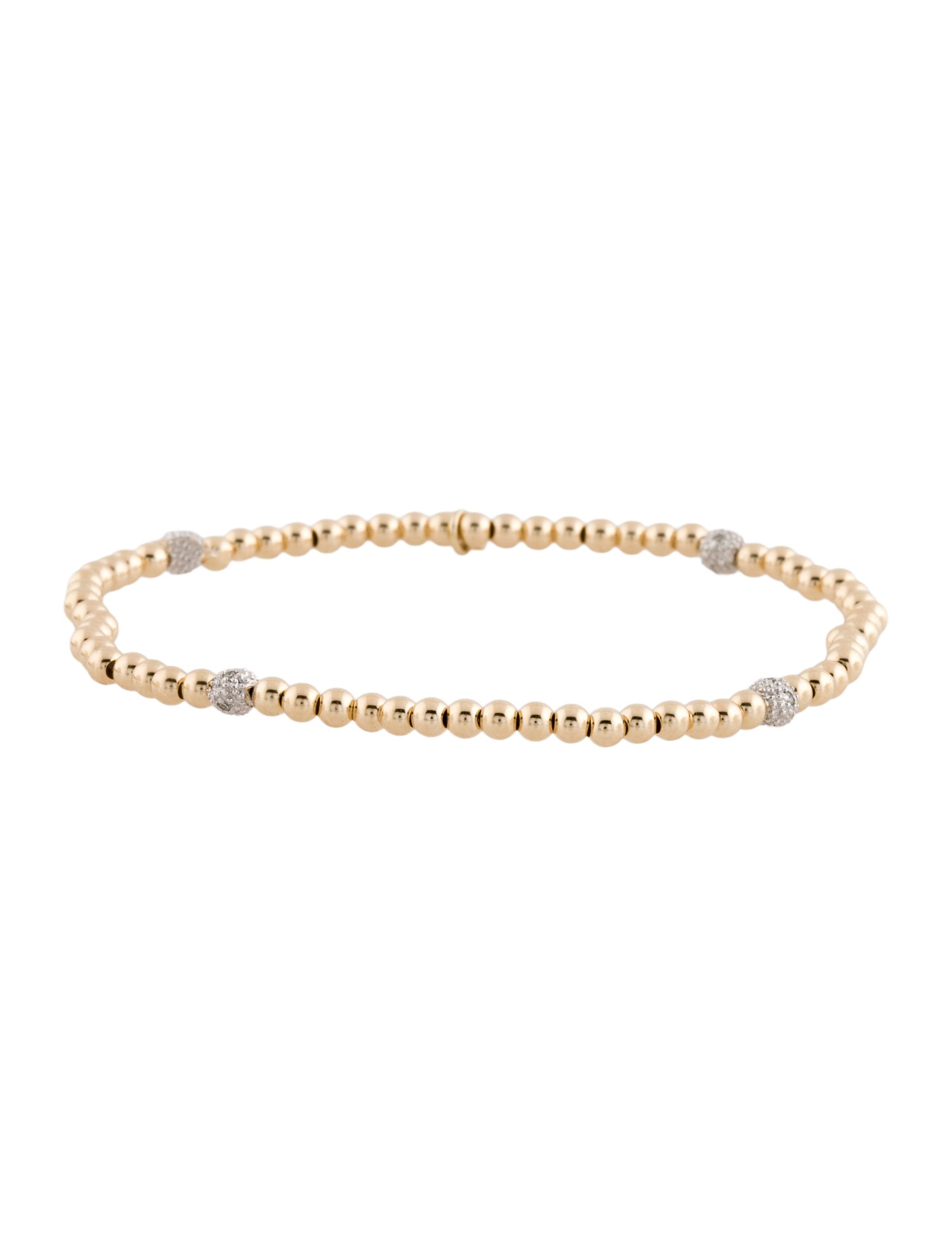 Zoe Lev 14K Diamond Segment Bead Bracelet