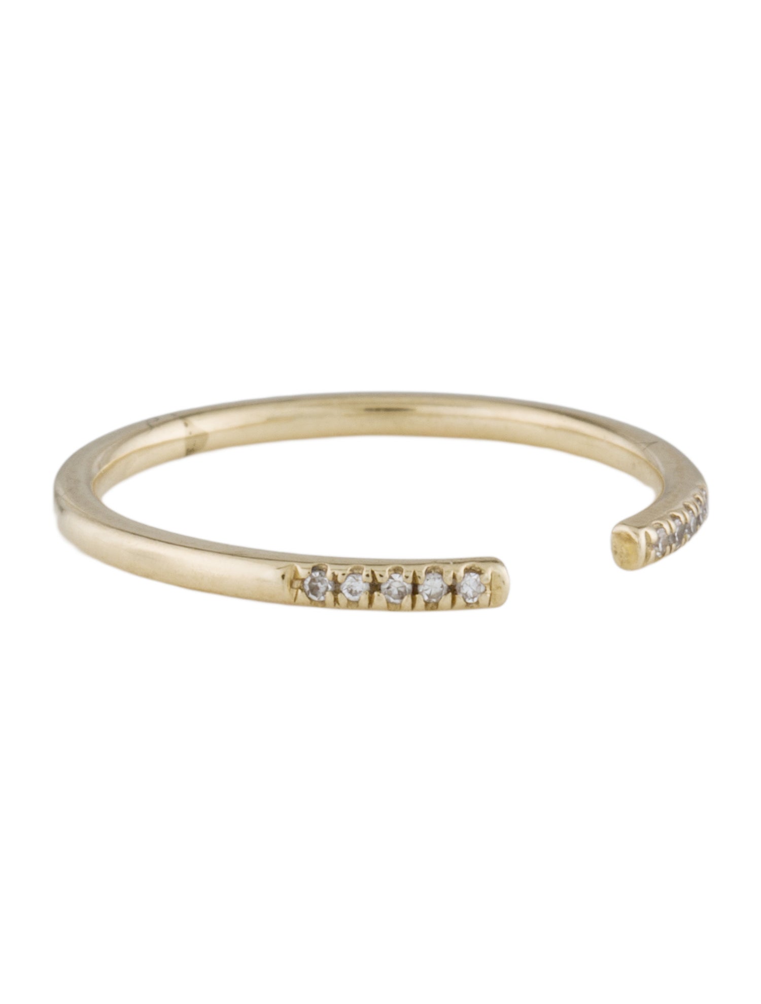 Zoe Lev 14K Diamond Claw Open Band