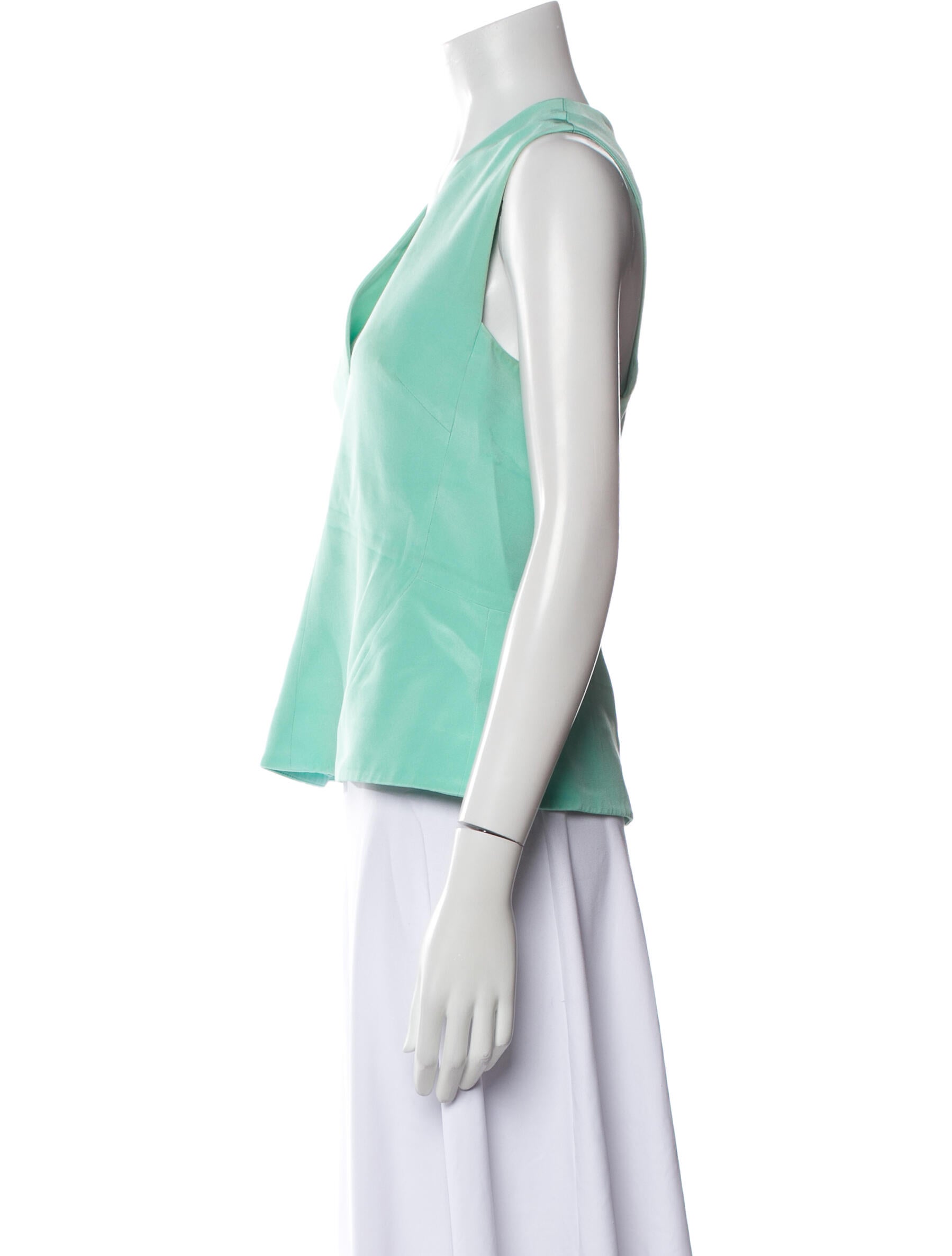 Karolina Zmarlak Silk V-Neck Top