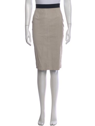 Pre-owned Karolina Zmarlak Lambskin Knee-length Skirt In Gray