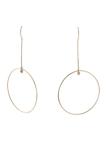Zoë Chicco Drop 14K Diamond Large Circle Earrings