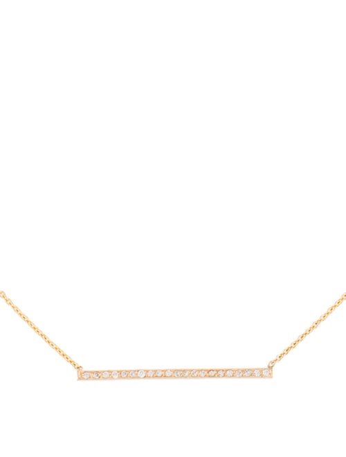 Zoë Chicco 14K Diamond Thin Bar Pendant Necklace