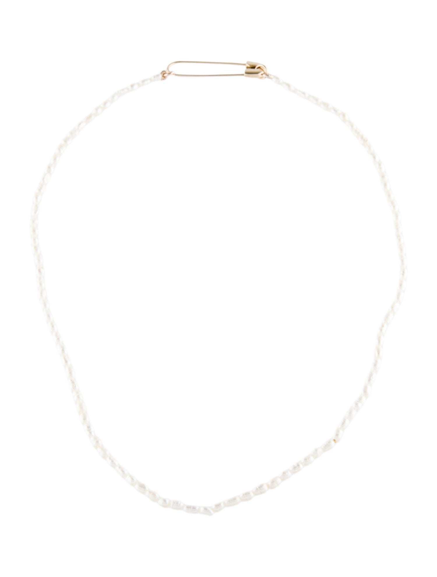 Zoë Chicco Pearl Safety Pin Necklace