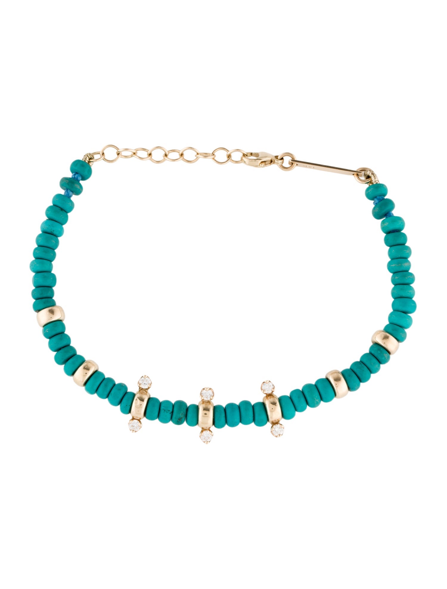 Zoë Chicco 14K Dyed Magnesite & Diamond Bead Bracelet