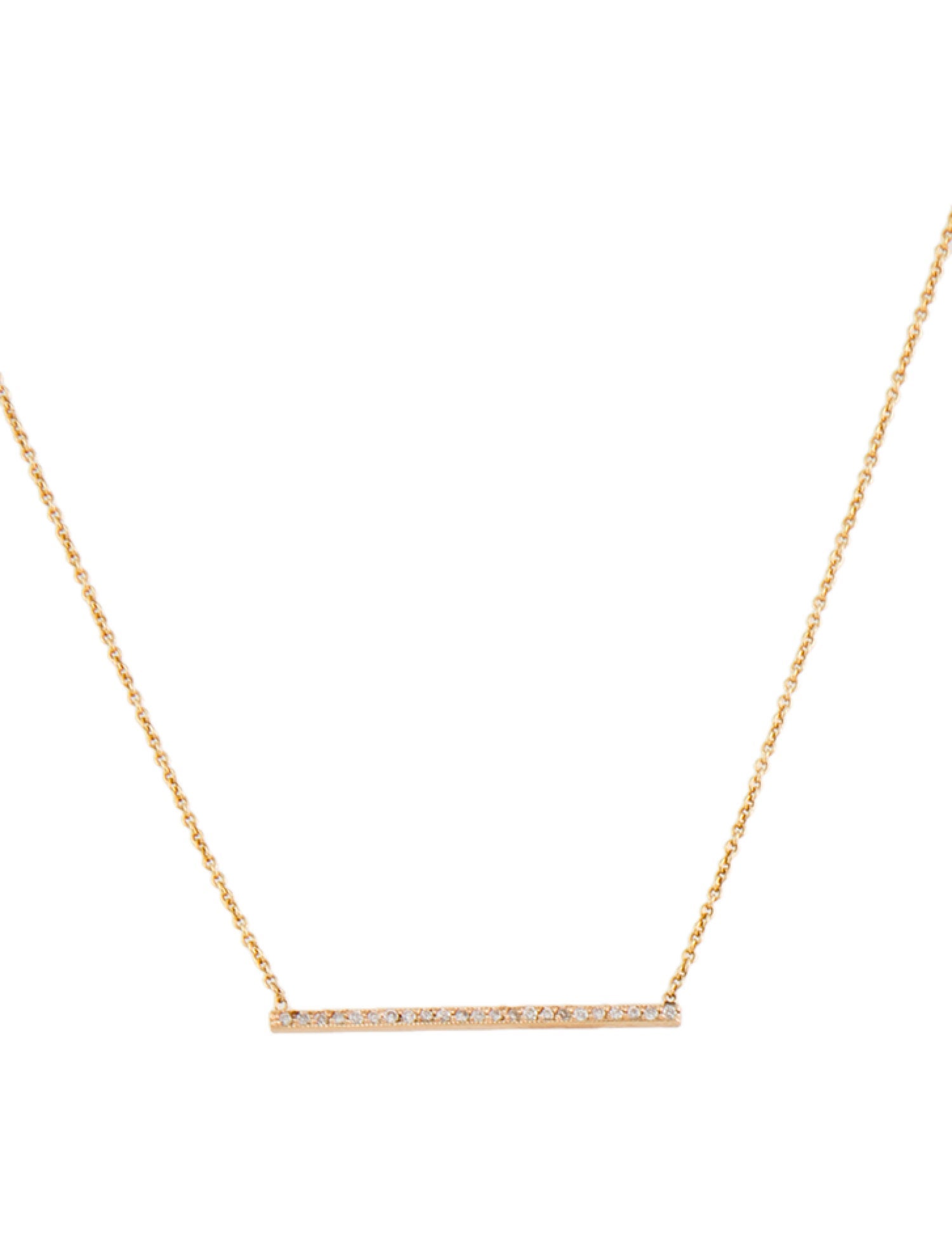 Zoë Chicco 14K Diamond Pavé Thin Bar Necklace