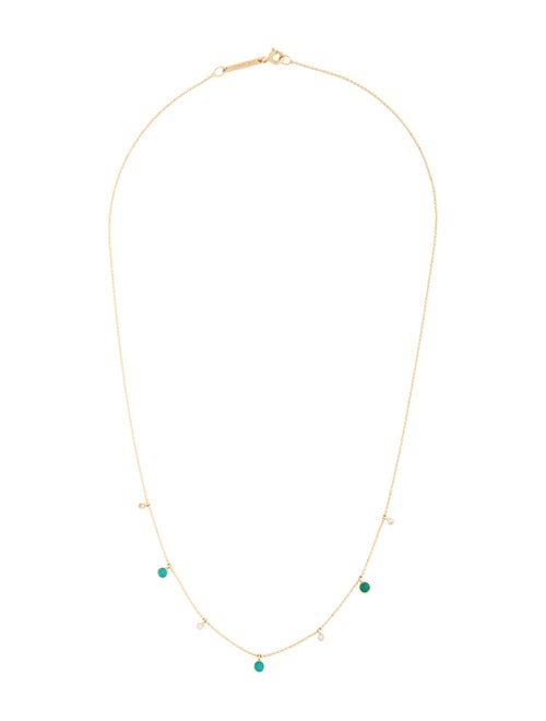 Zoë Chicco 14K Turquoise & Diamond Dangle Necklace