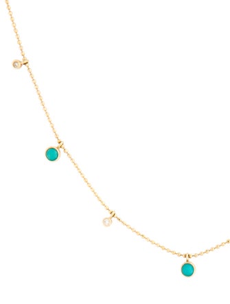 Zoë Chicco 14K Turquoise & Diamond Dangle Necklace