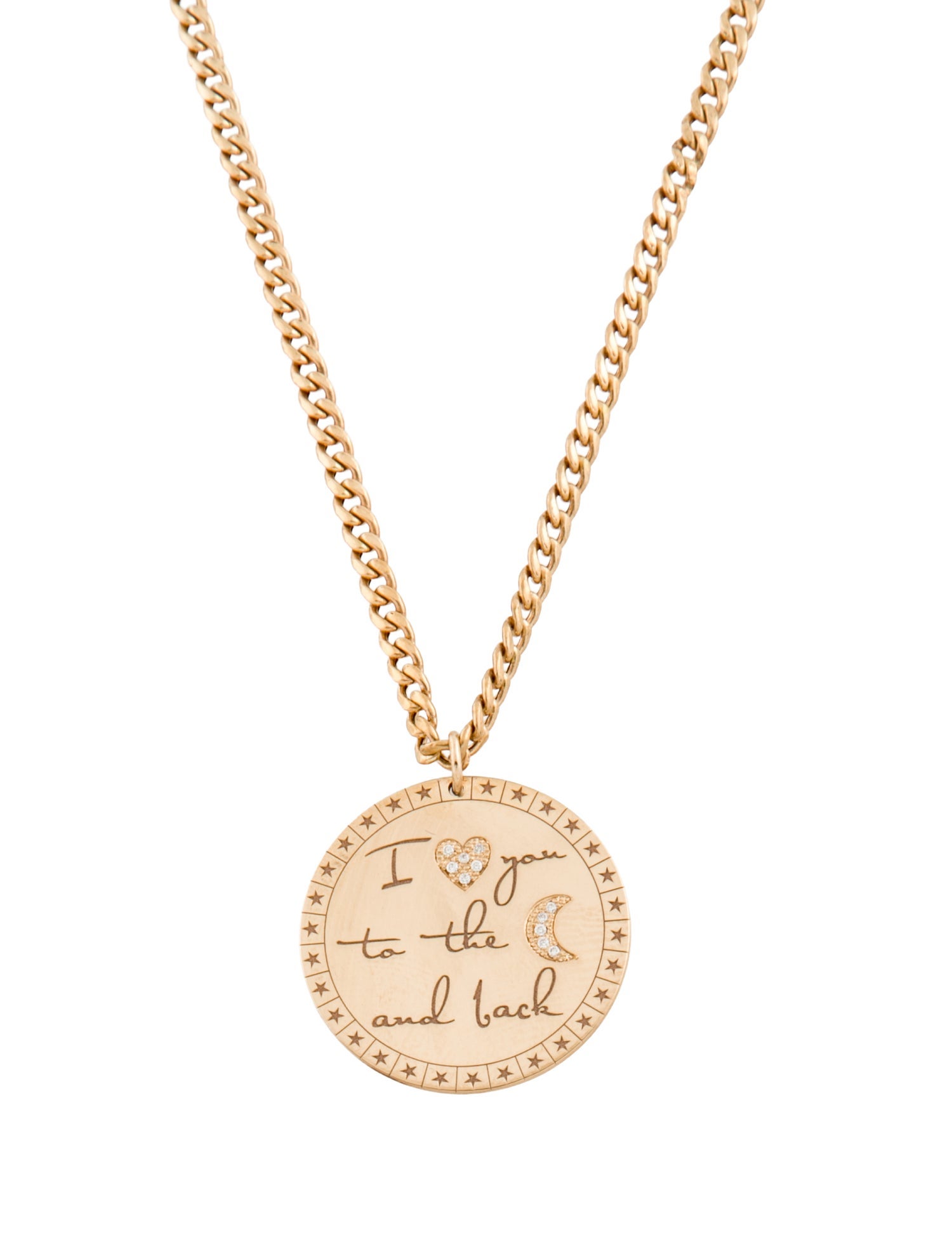 Zoë Chicco 14K Diamond 'I Love You To The Moon & Back' Pendant Necklace