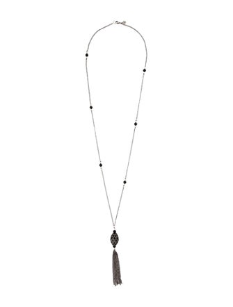 Zoë Chicco Diamond & Onyx Tassel Necklace