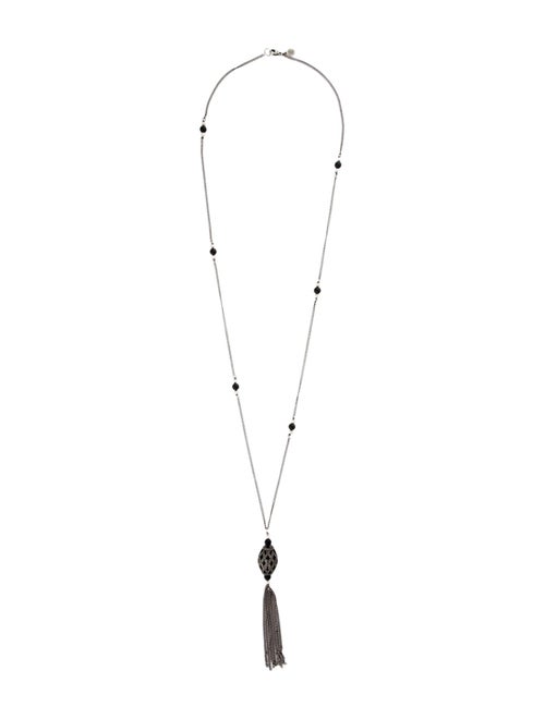 Zoë Chicco Diamond & Onyx Tassel Necklace