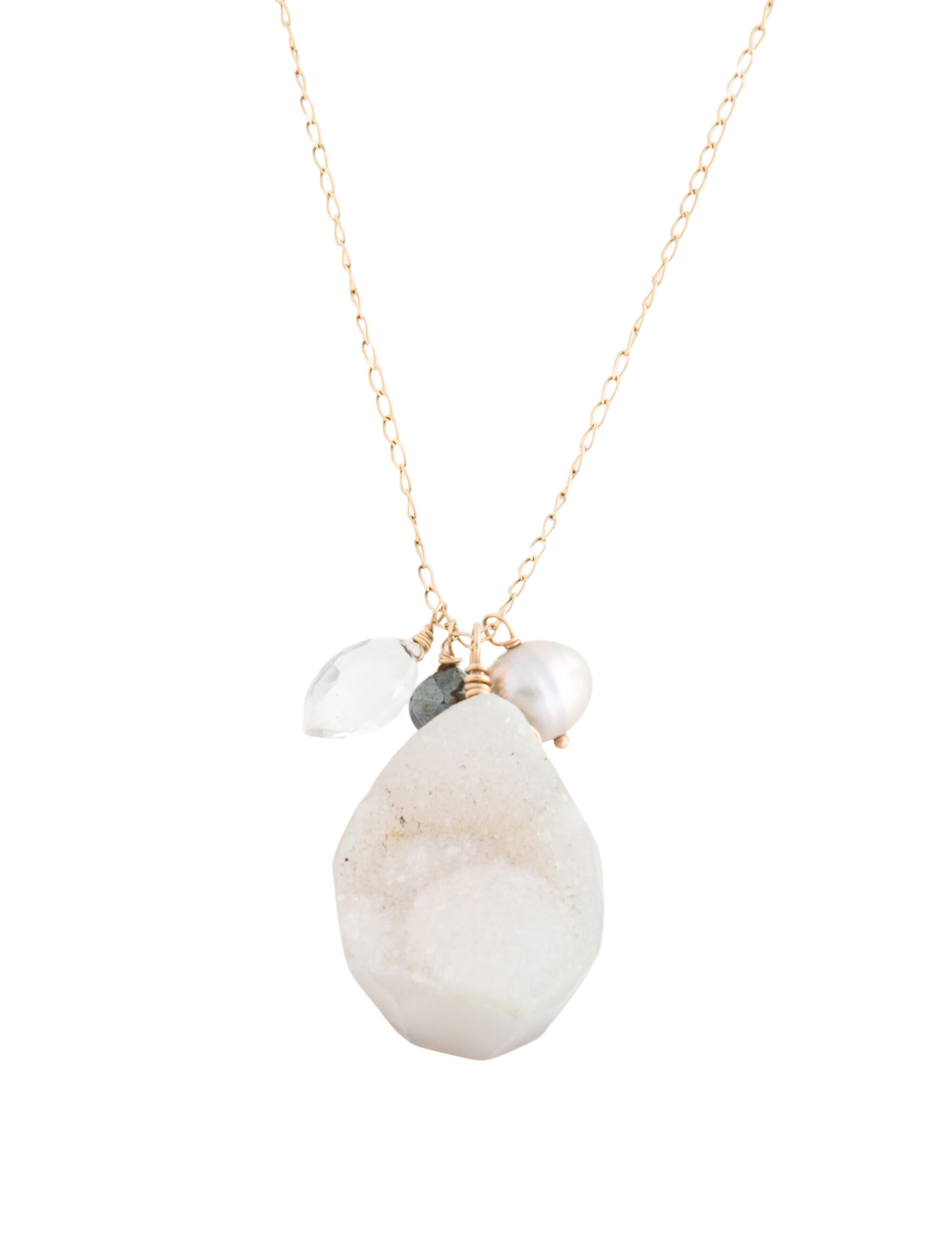Zoë Chicco 14K Pearl & Multistone Pendant Necklace