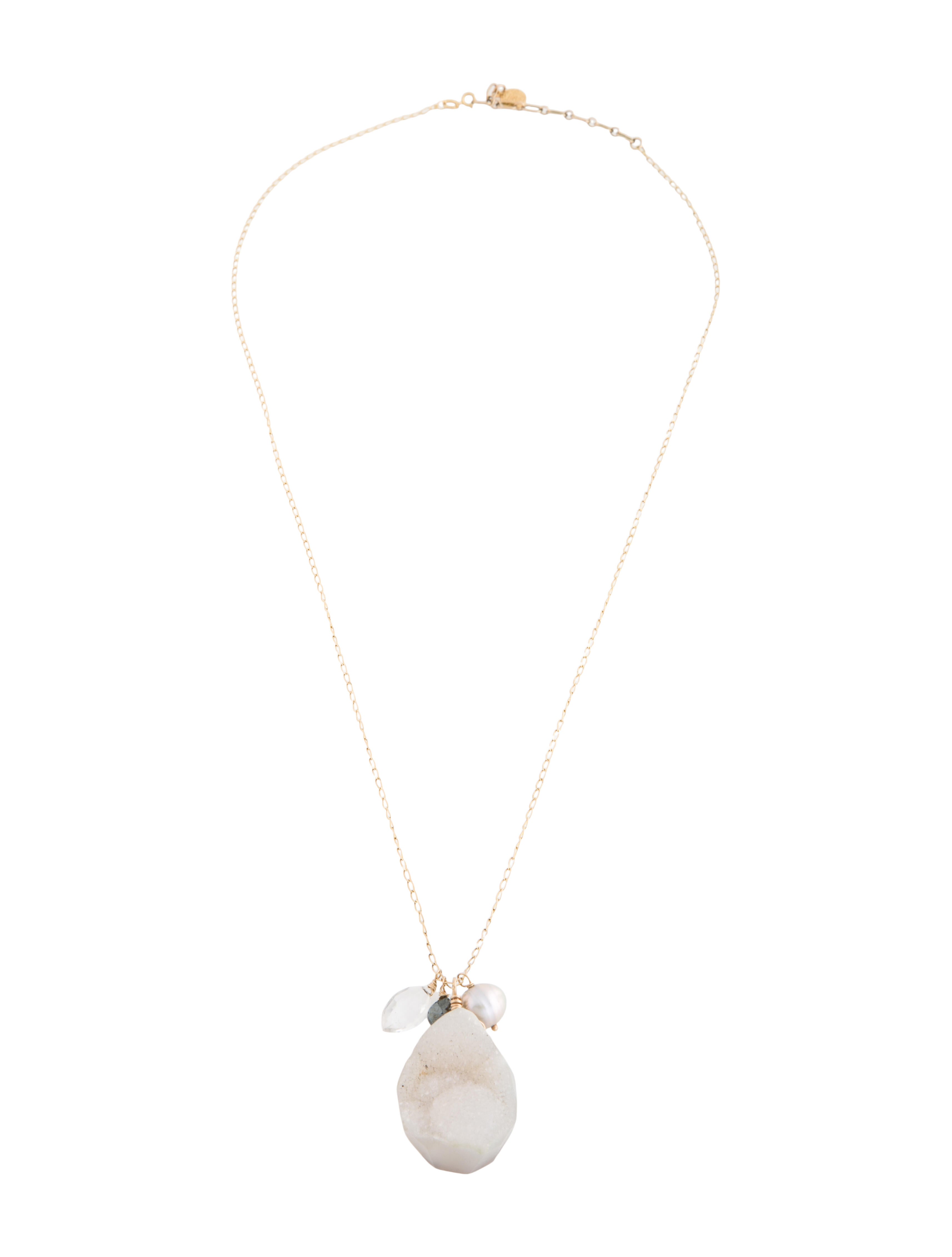 Zoë Chicco 14K Pearl & Multistone Pendant Necklace