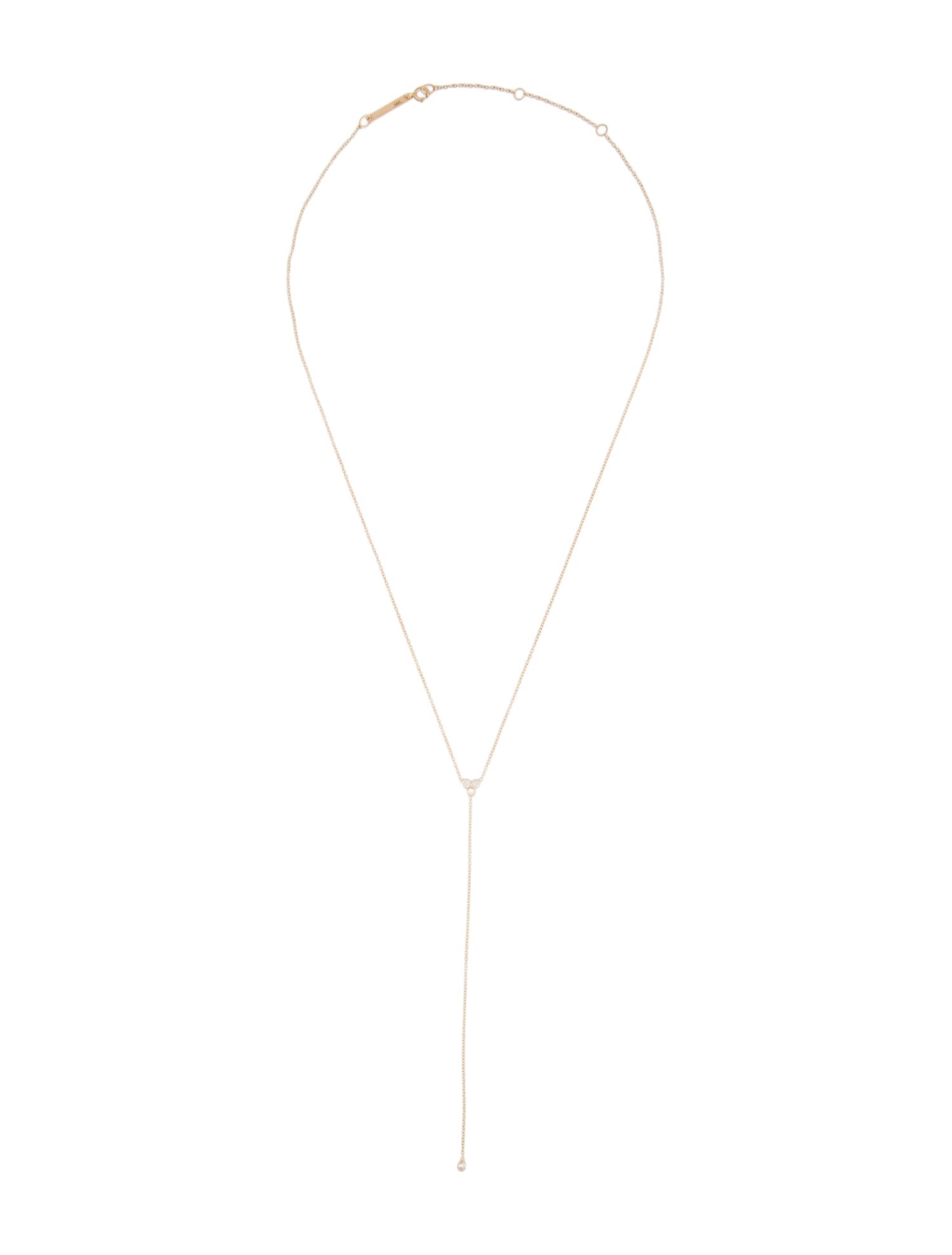 Zoë Chicco 14K Diamond Cluster Lariat Necklace
