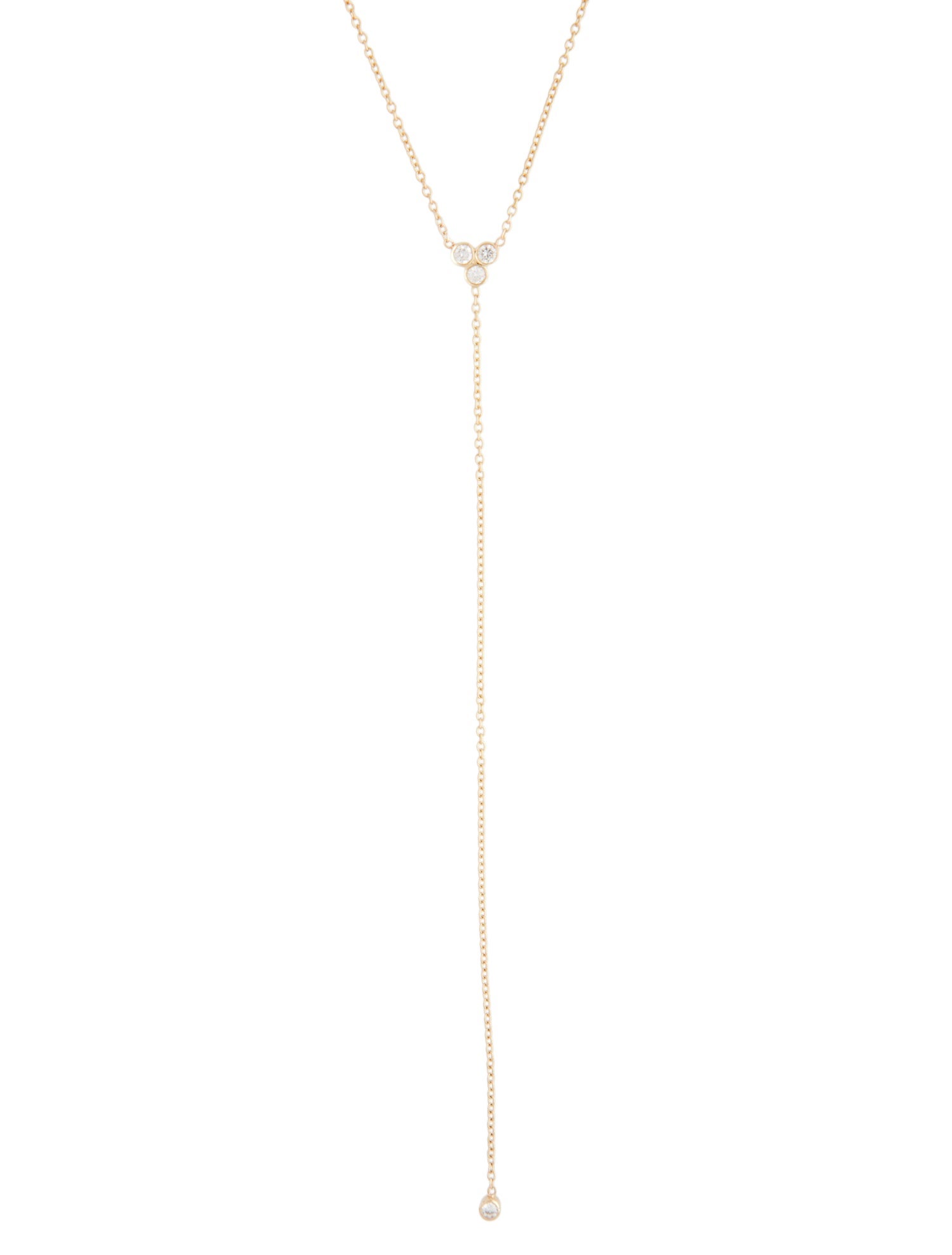 Zoë Chicco 14K Diamond Cluster Lariat Necklace
