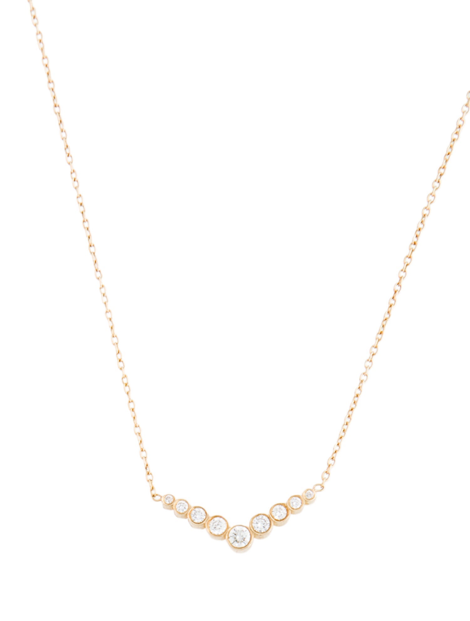 Zoë Chicco 14K Diamond Graduated V Bar Necklace