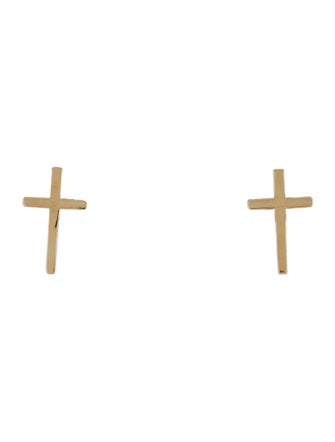 Zoë Chicco 14K Cross Stud Earrings