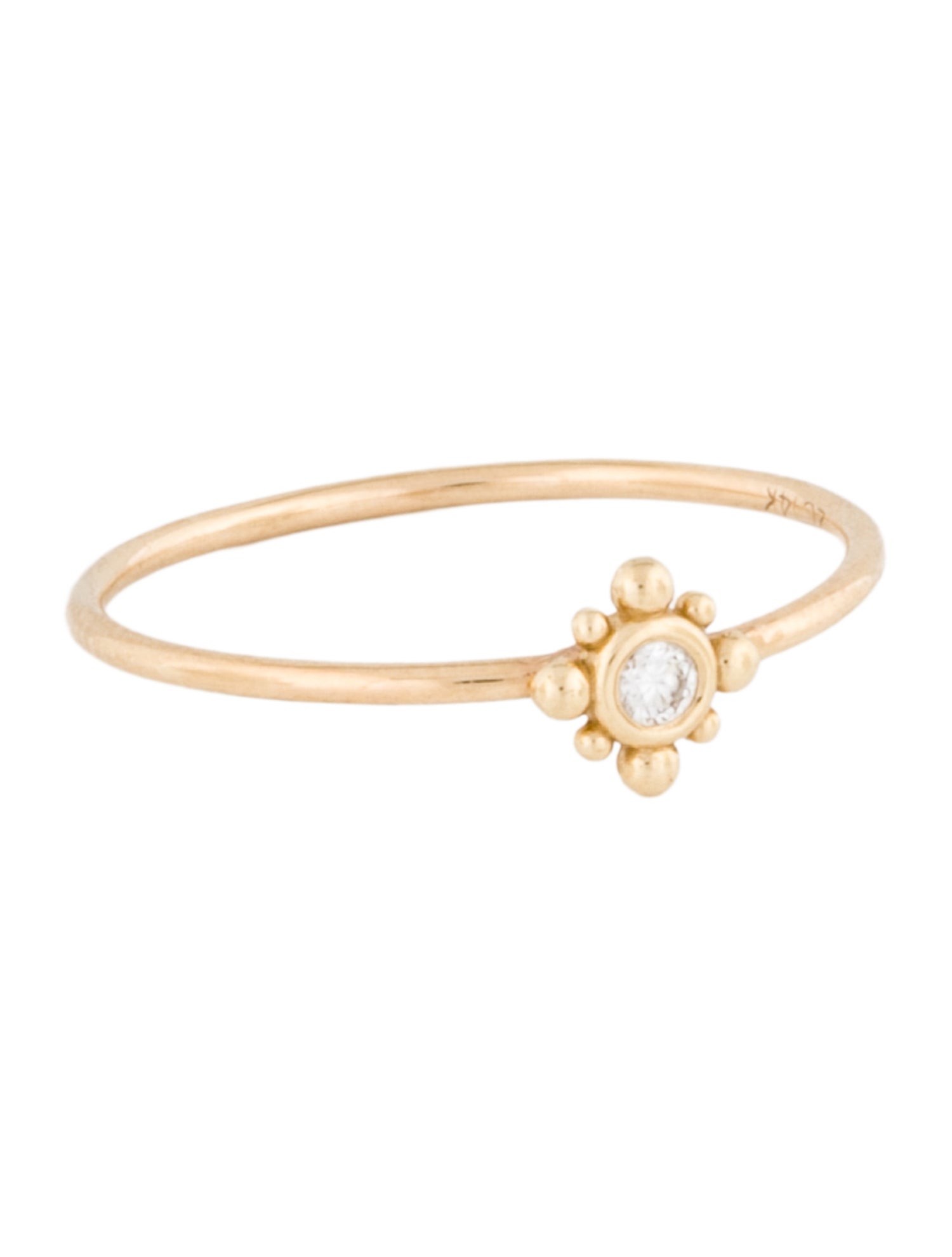 Zoë Chicco 14K Tiny Bead Diamond Starburst Ring