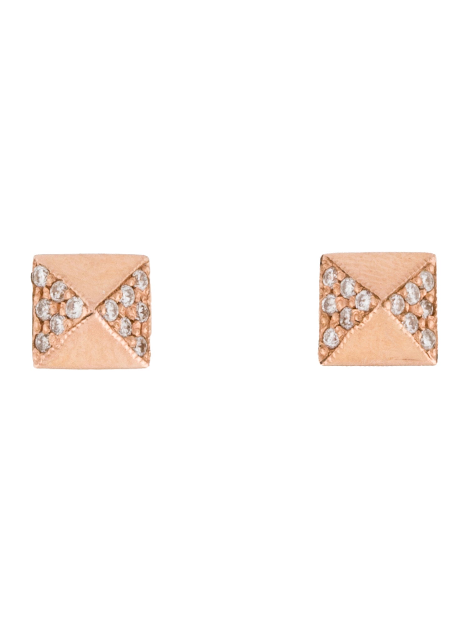 Zoë Chicco 14K Diamond Pyramid Stud Earrings