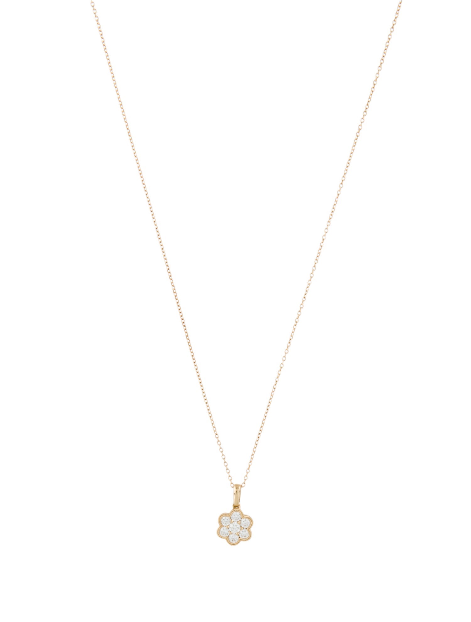Zoë Chicco 14K Diamond Flower Pendant Necklace