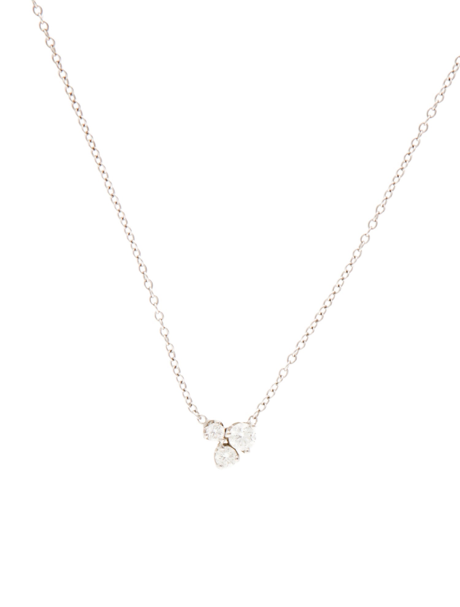 Zoë Chicco 14K Diamond Large 3 Mixed Prong Pendant Necklace
