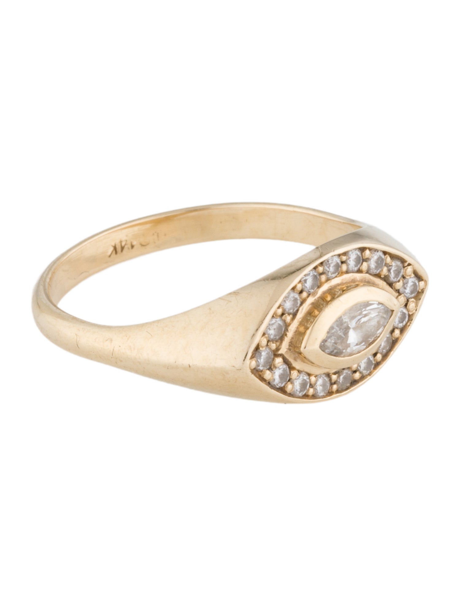 Zoë Chicco 14K Marquise Diamond Halo Signet Ring