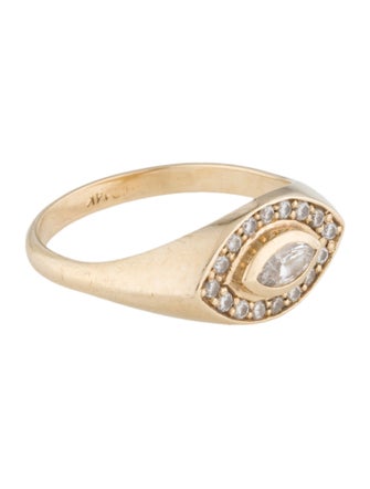 Zoë Chicco 14K Marquise Diamond Halo Signet Ring