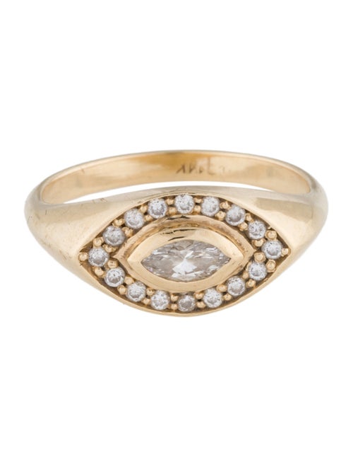 Zoë Chicco 14K Marquise Diamond Halo Signet Ring
