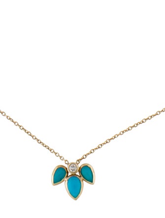 Zoë Chicco 14K Turquoise & Diamond Pendant Necklace