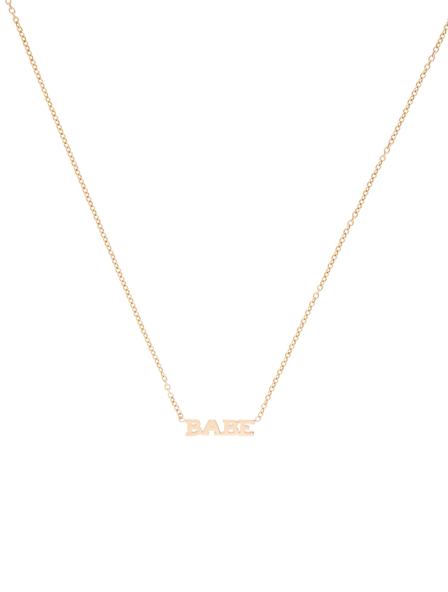 Zoë Chicco 14K Itty Bitty 'Babe" Typographical Pendant Necklace