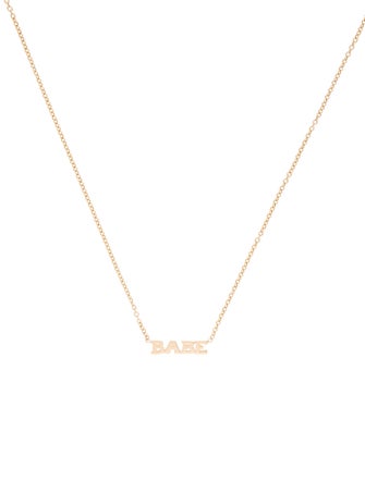 Zoë Chicco 14K Itty Bitty 'Babe" Typographical Pendant Necklace