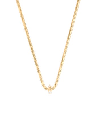 Zoë Chicco 14K Diamond Mixed Prong Snake Chain Necklace