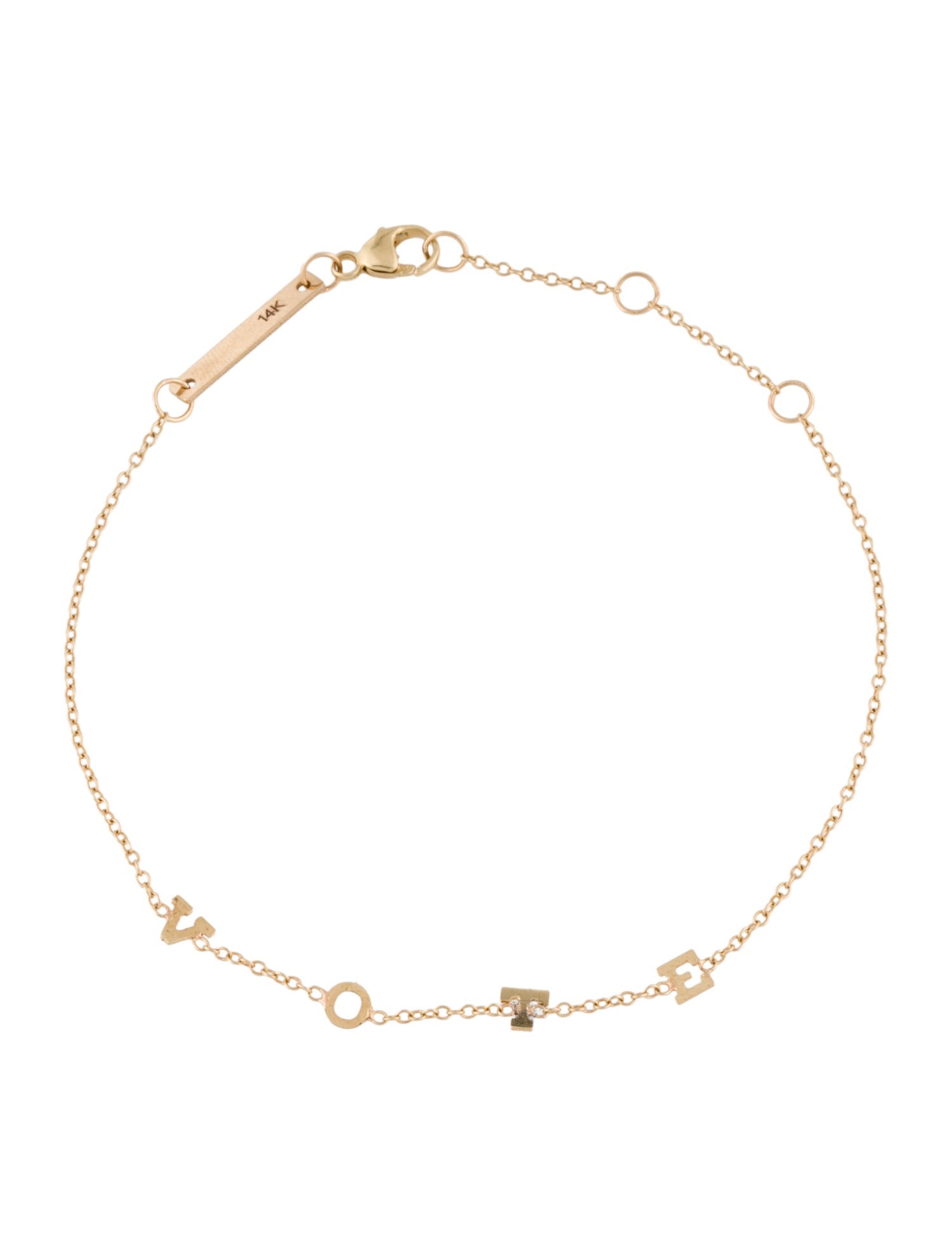 Zoë Chicco 14K 'VOTE' Station Bracelet