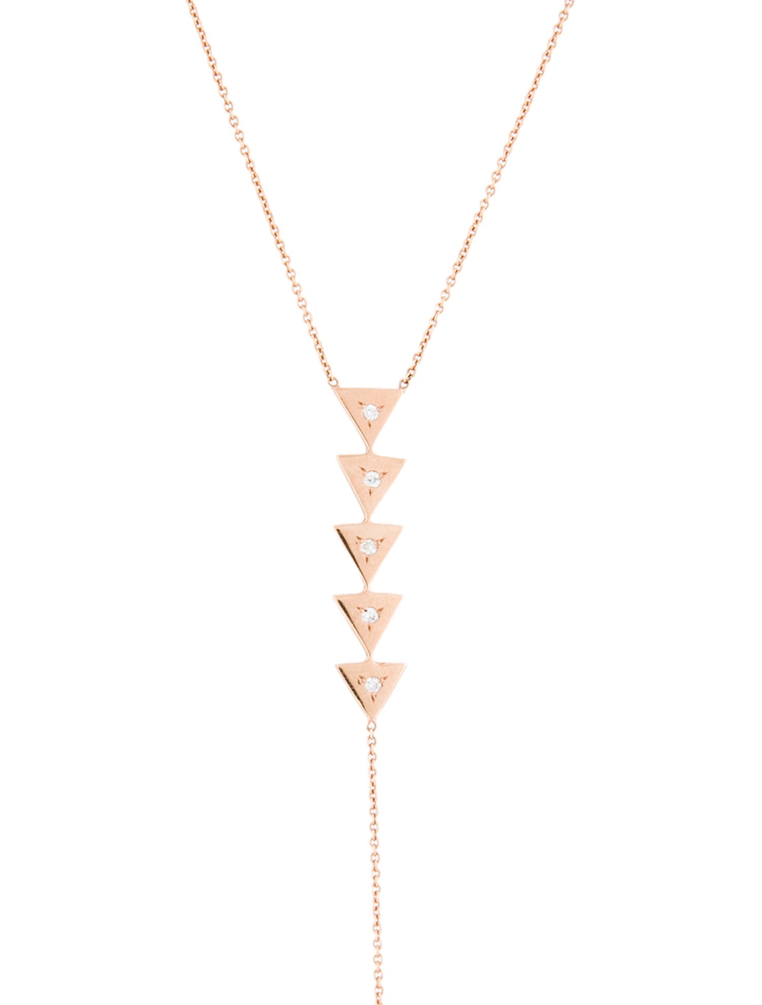 Zoë Chicco 14K Diamond Triangle Lavalier Necklace