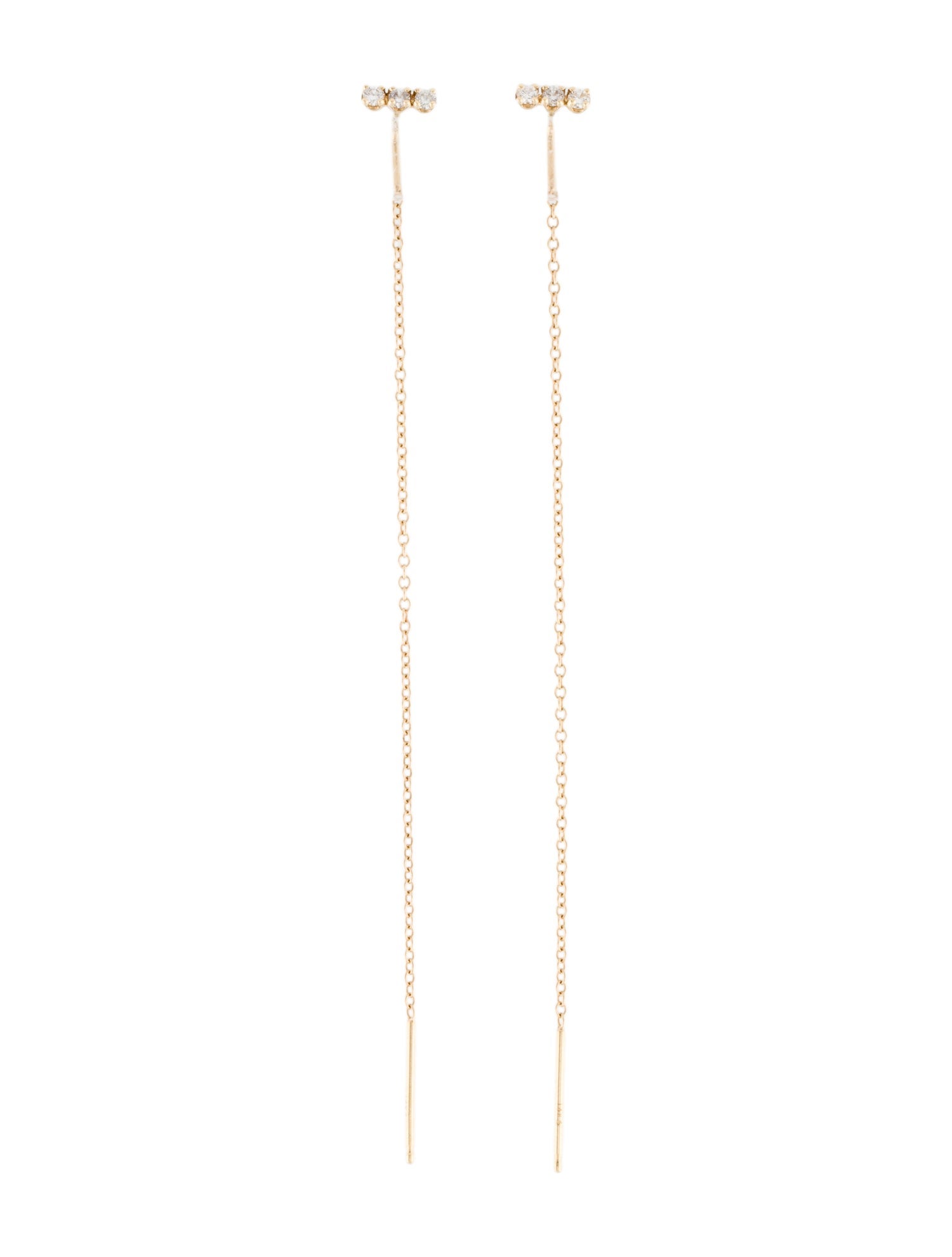 Zoë Chicco 14K Diamond Bar Threader Earrings