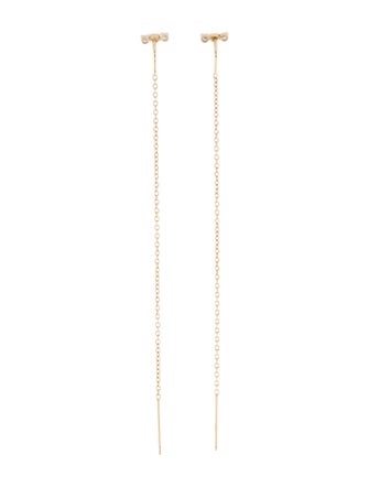 Zoë Chicco 14K Diamond Bar Threader Earrings