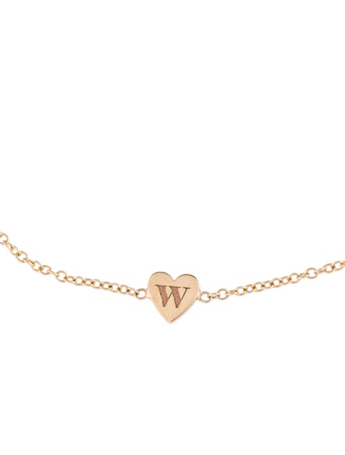 Zoë Chicco 14K Tiny Heart Initial " W " Bracelet