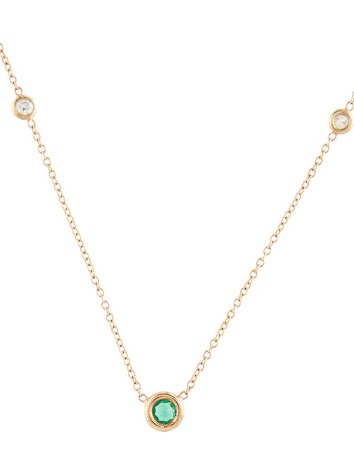 Zoë Chicco 14K Emerald & Diamond Station Necklace